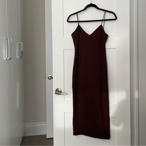 ***SOLD***Brown Midi Slip Dress 🐻🤎